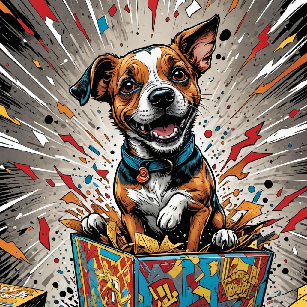 Jack Russell Pops from Comic Book Jack-in-the-Box
