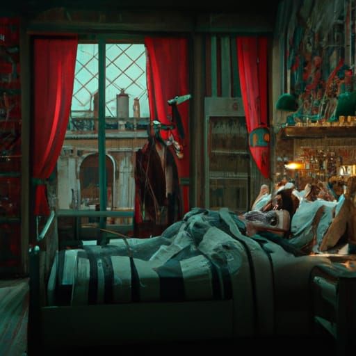 Couple in Venice Motel: Digital Matte Painting