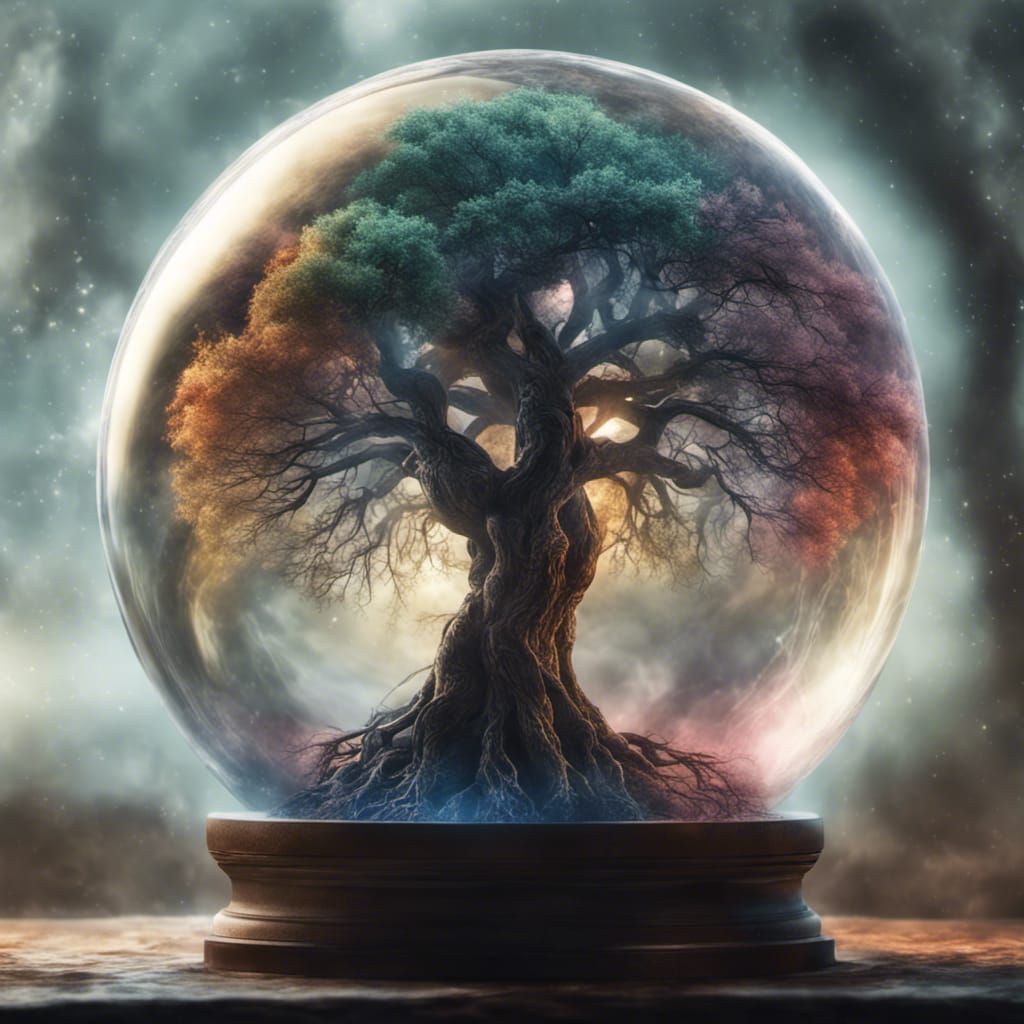 Yggdrasil World Tree in Glass Sphere, CGI VFX