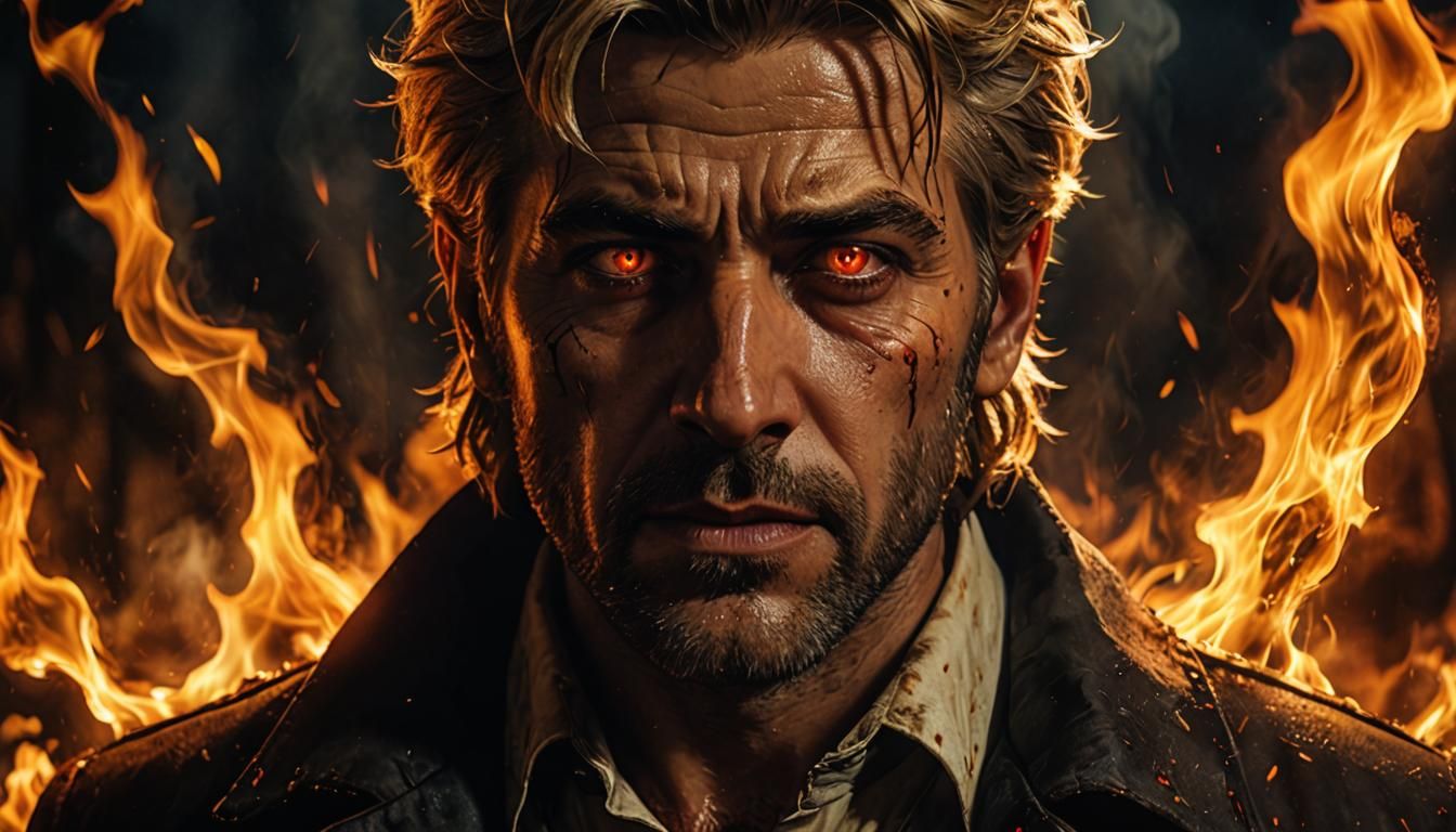 John Constantine's Face in Hellfire: Photorealistic 8K