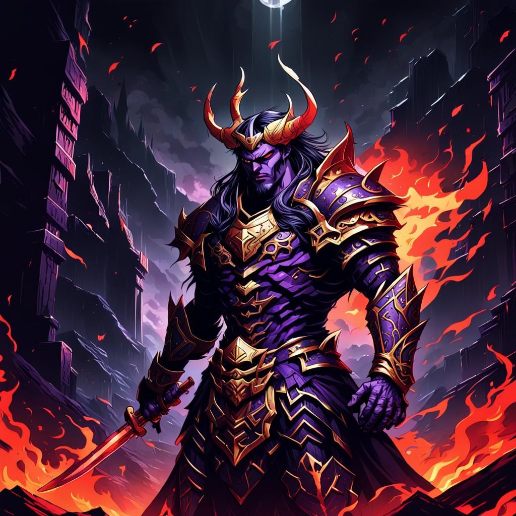 Demon King Abaddon in Ominous Throne Room