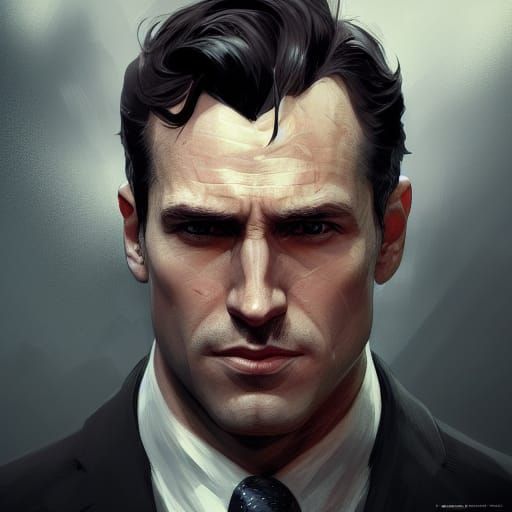 Hyperdetailed Portrait of Bruce Wayne in Art Nouveau Style
