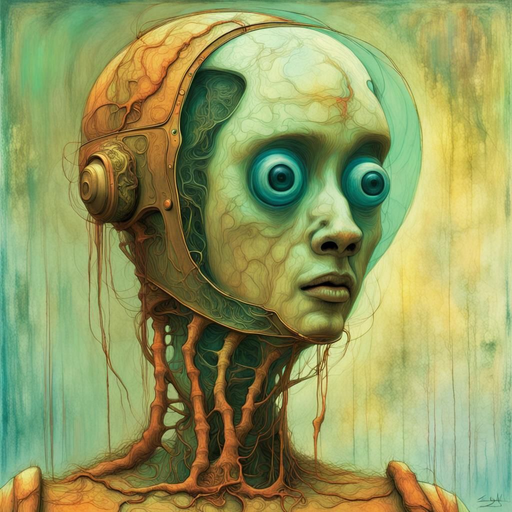 Surreal Robot Nurse in Abstract Style