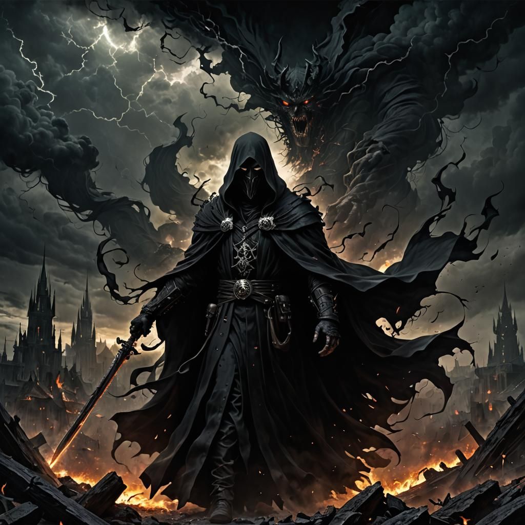 Sinister Dark Entity Wielding Corrupted Power