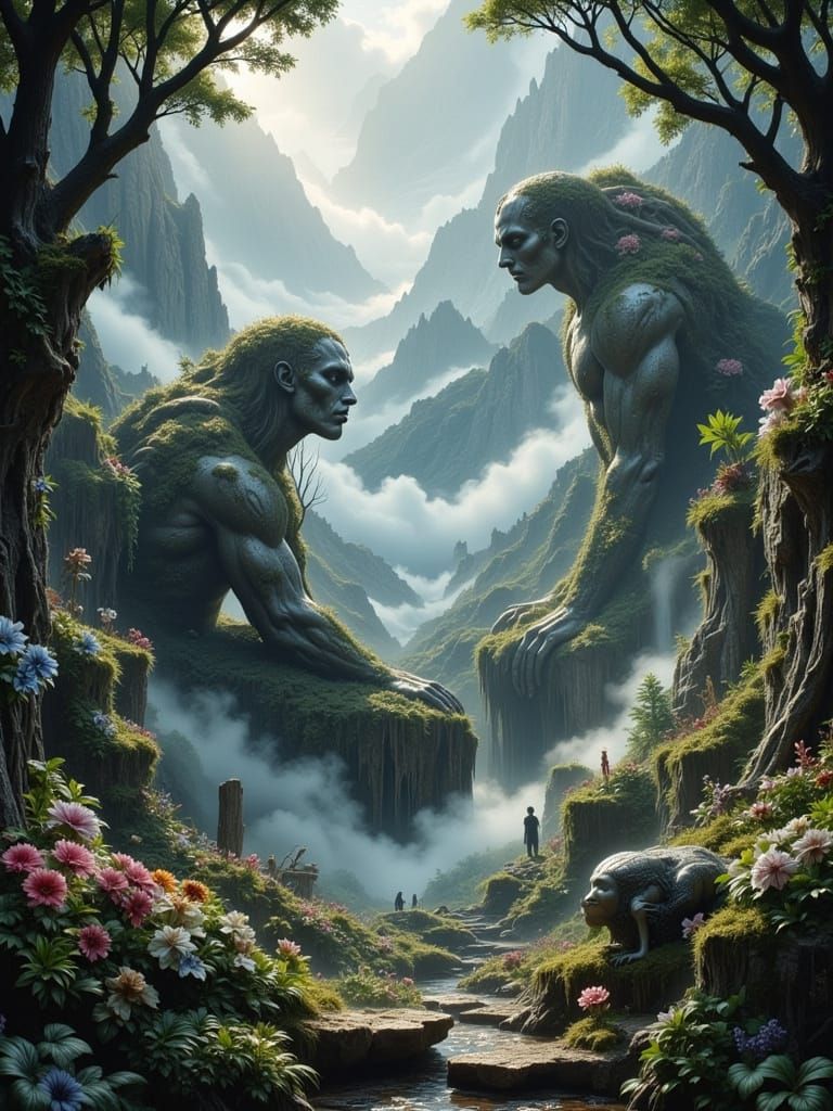 Ethereal Giants Slumber in a Mystical Valley