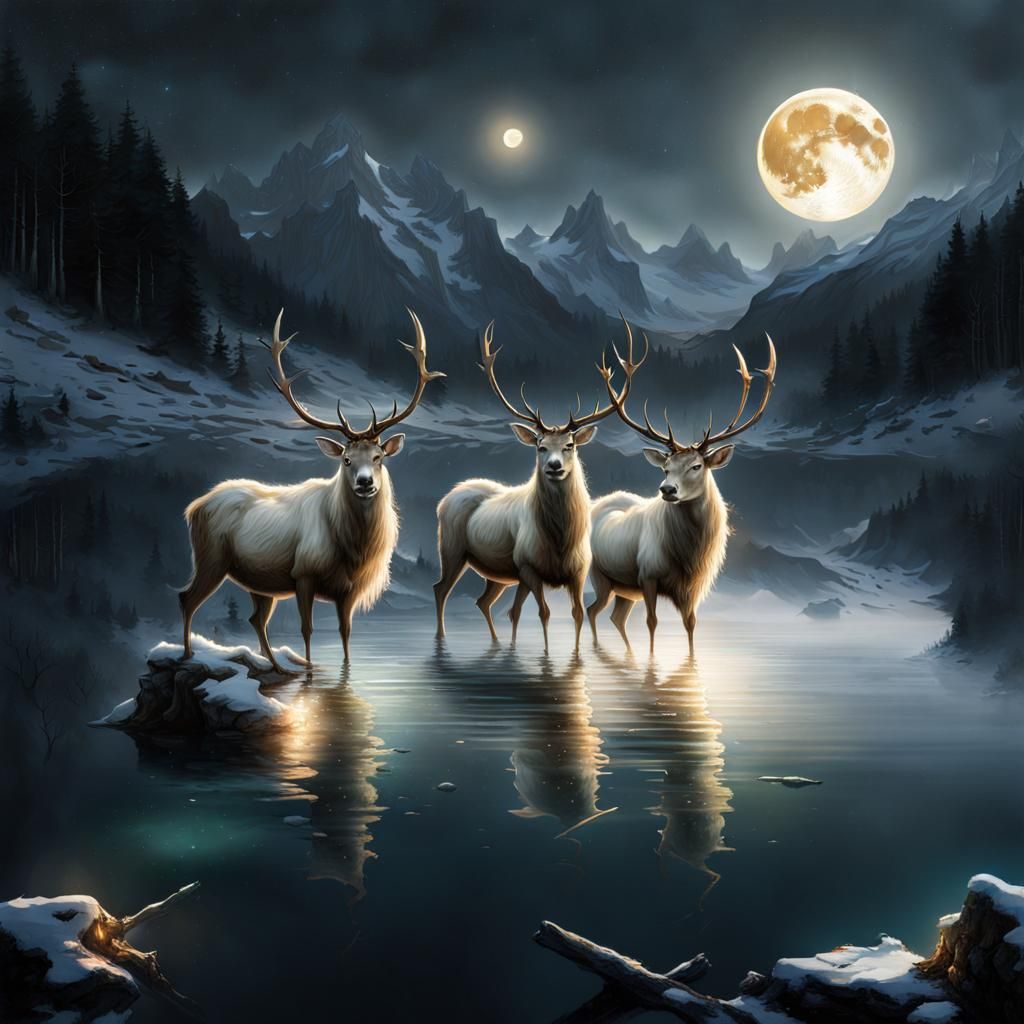 At night in nordic Mountains