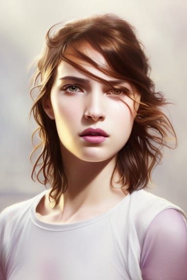 Beautiful Greek Woman Portrait with Violet Bracelets