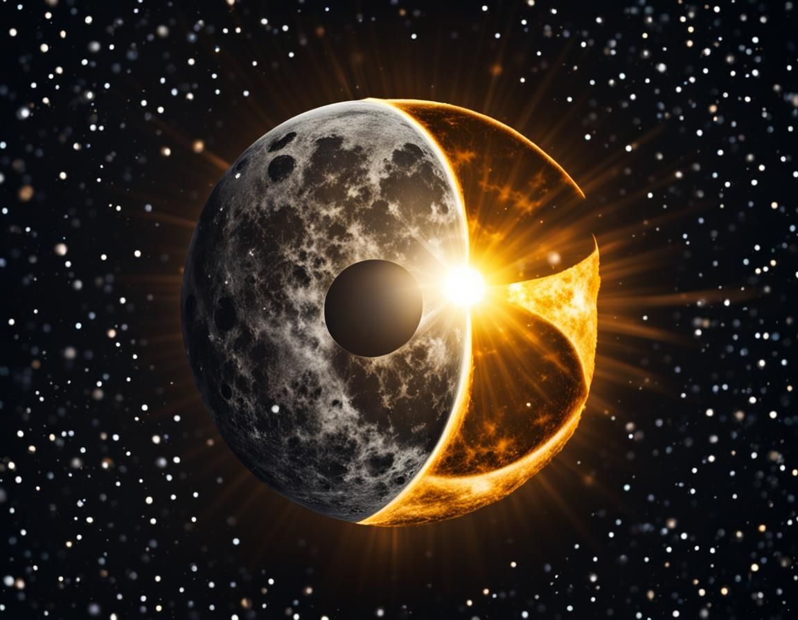 Sun and Moon Merge in Space: Photography