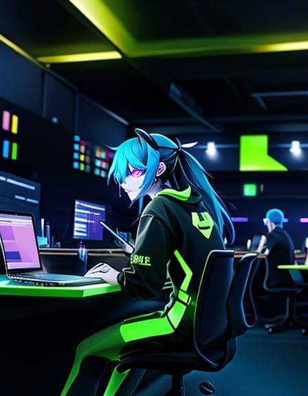 Neon Night in the Heart of the Server Room