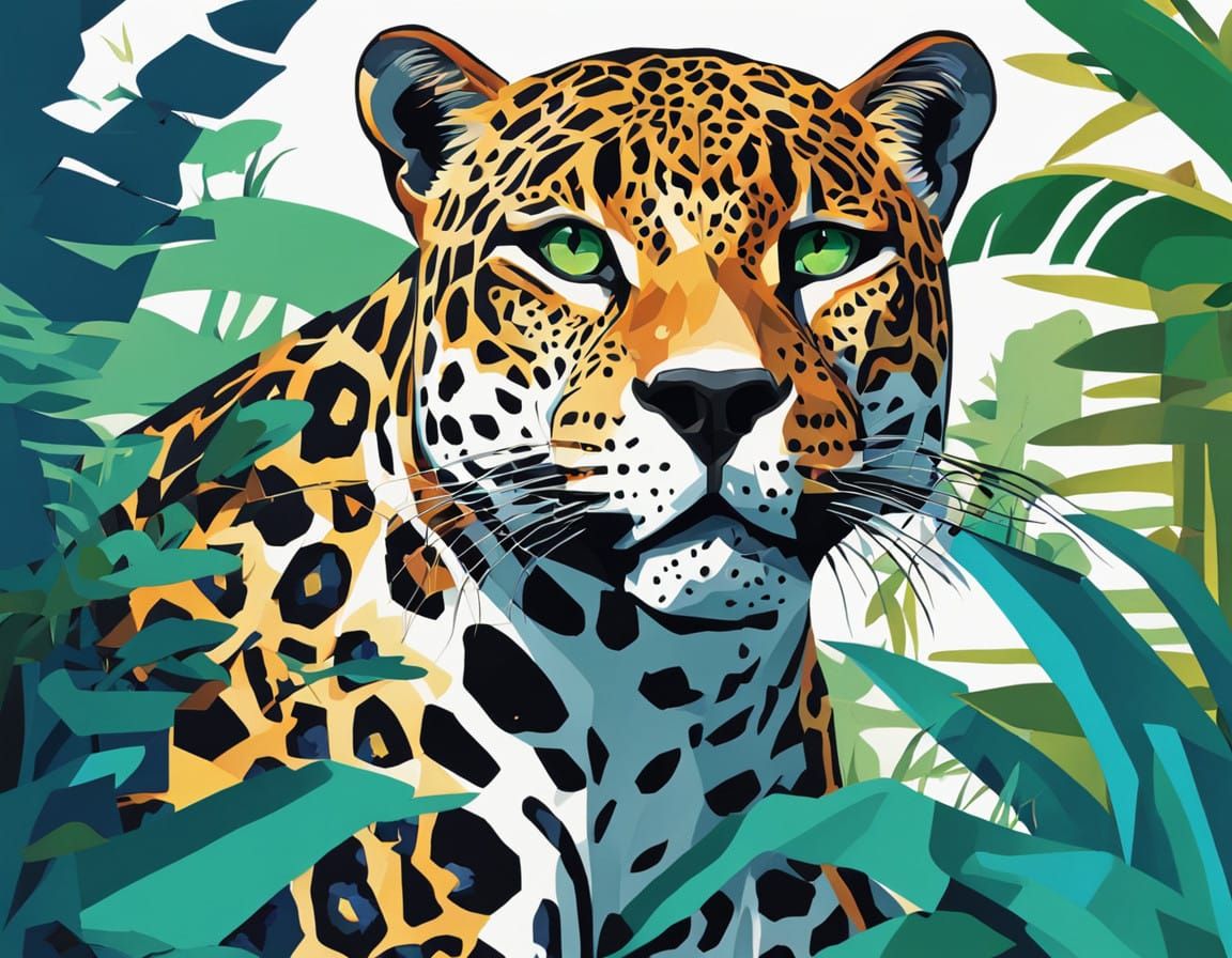 A jaguar in the jungle