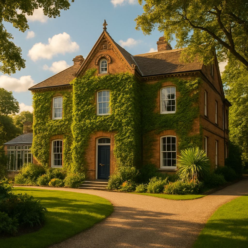 Victorian Manor House in Warm Afternoon Light