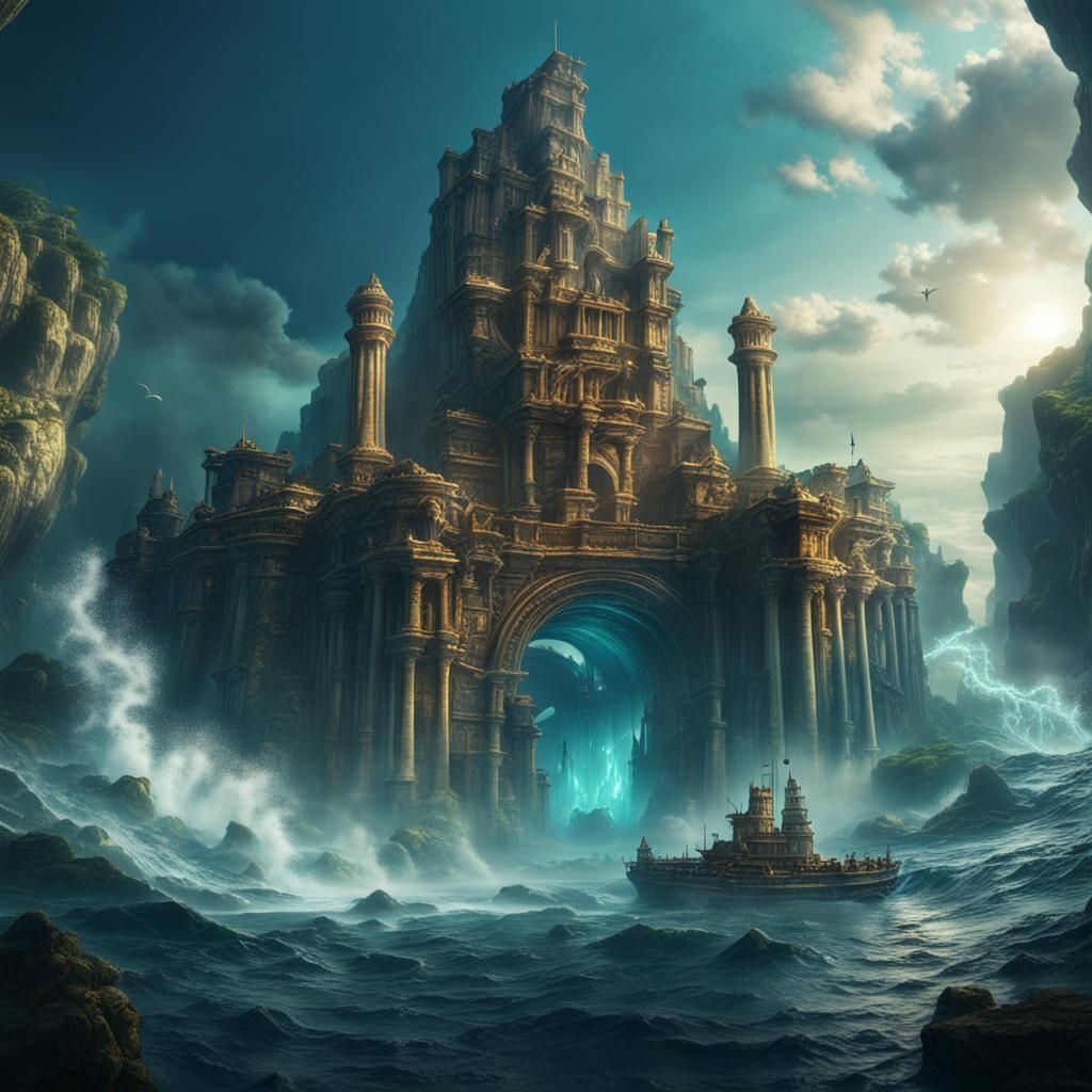 Atlantis Engulfed: A Detailed Matte Painting