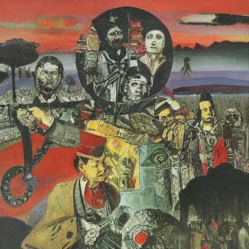 Dark Arithmetician in Surreal Technomagic Landscape