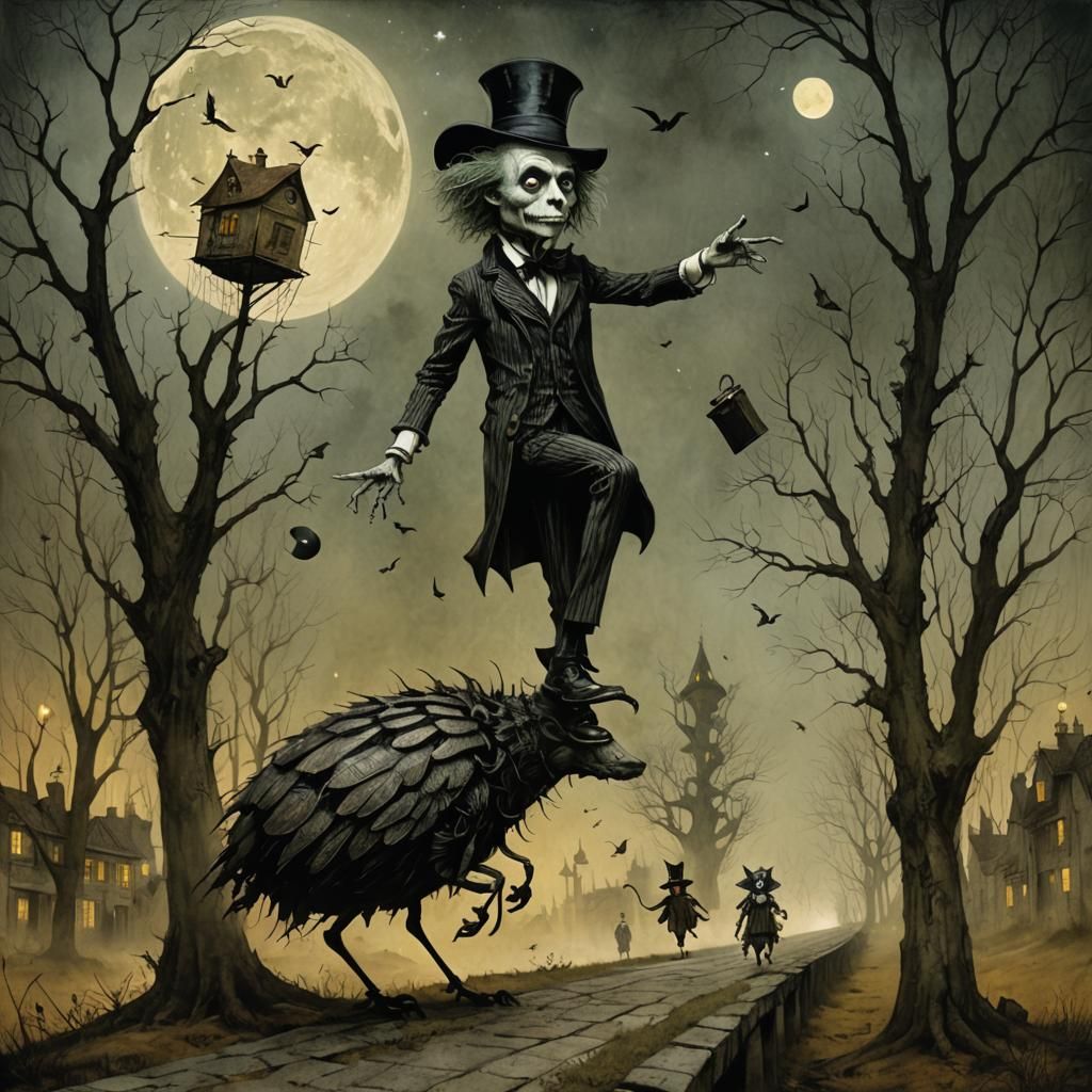 Surreal Backward Life Fantasy Illustration