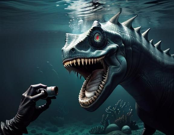 Horrifying Sea Demon Eye Selfie Underwater