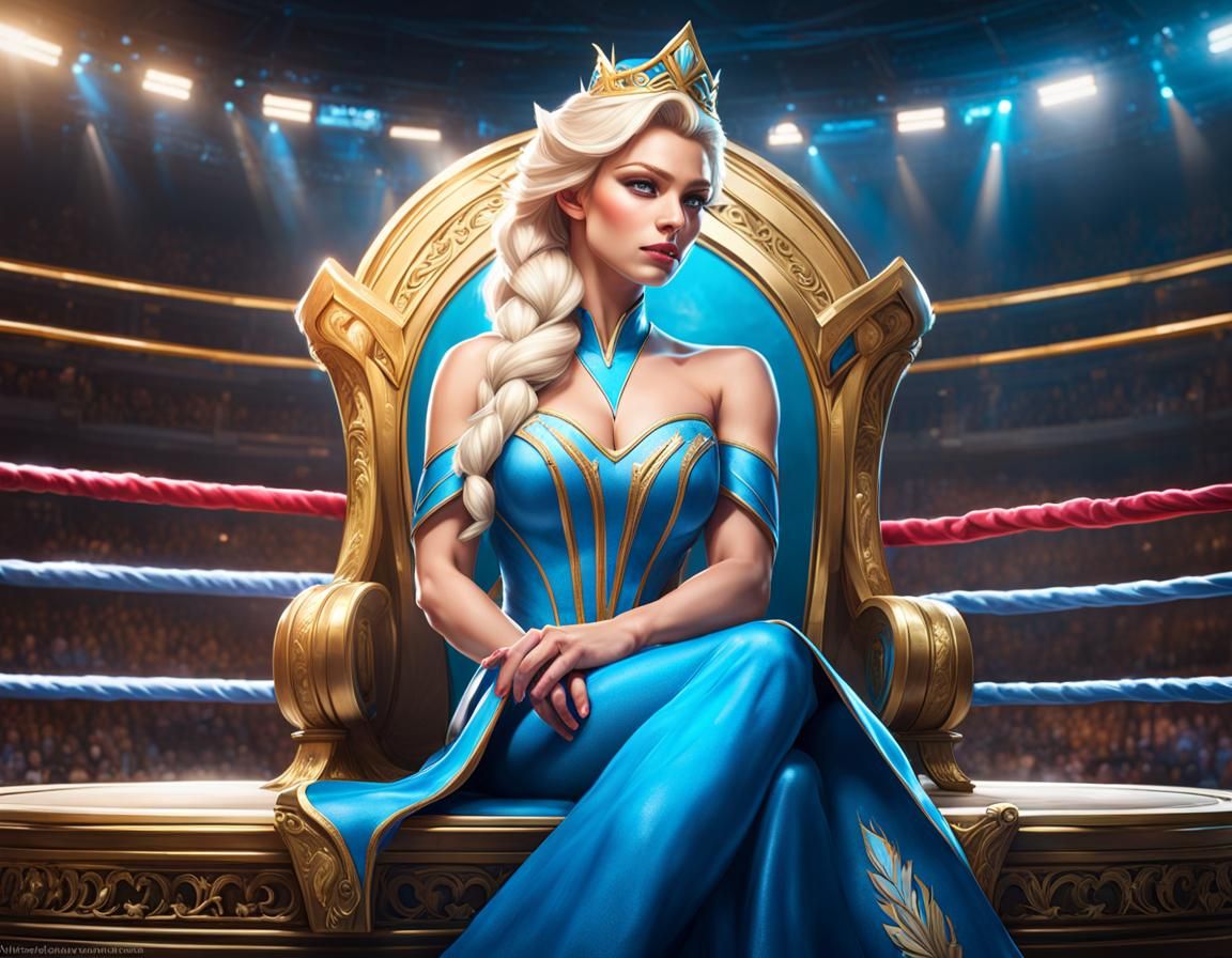 Queen Elsa has decided she is Queen of the ring , whether she won or not