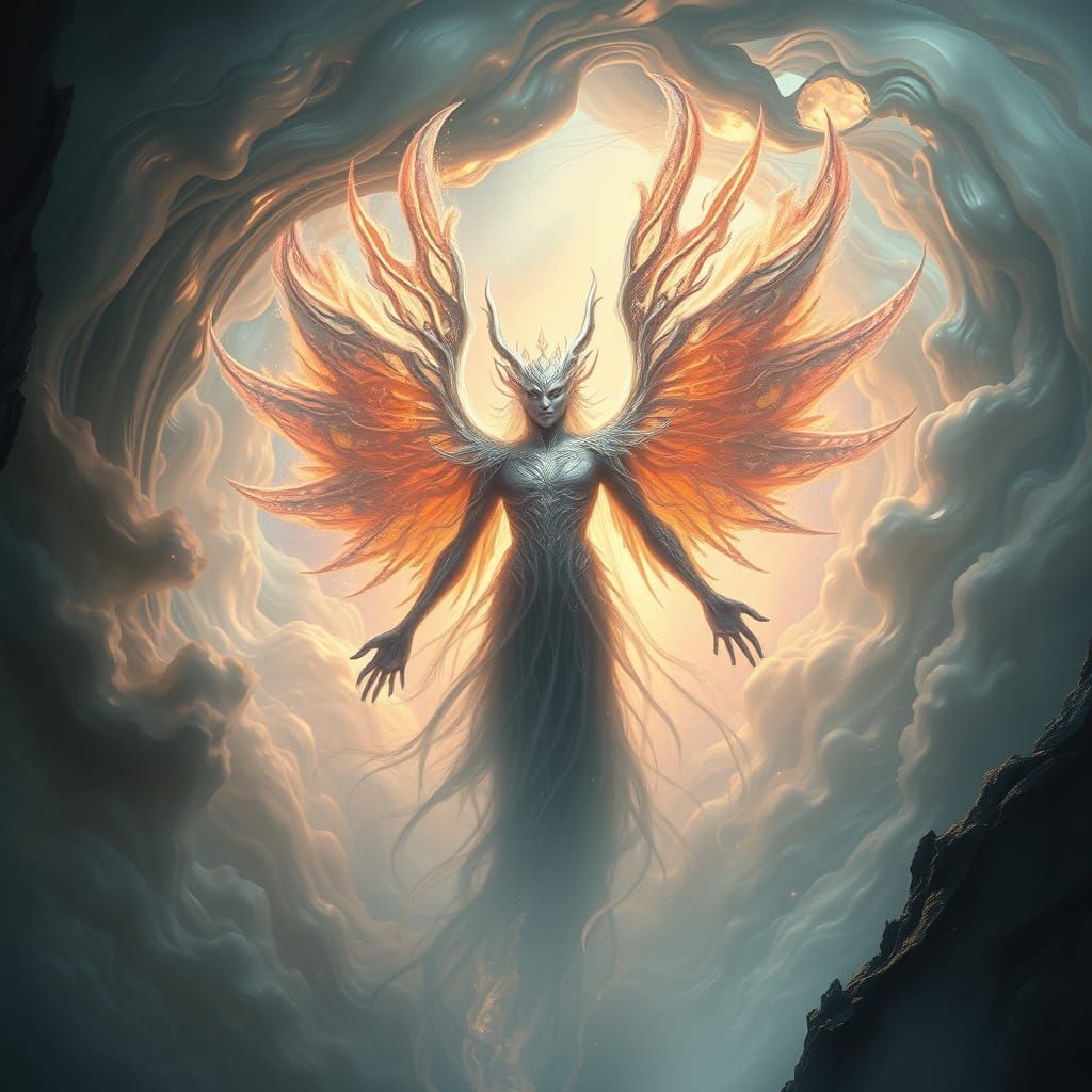 Ethereal Being Emerges from Mystic Realm in Fantasy Concept ...