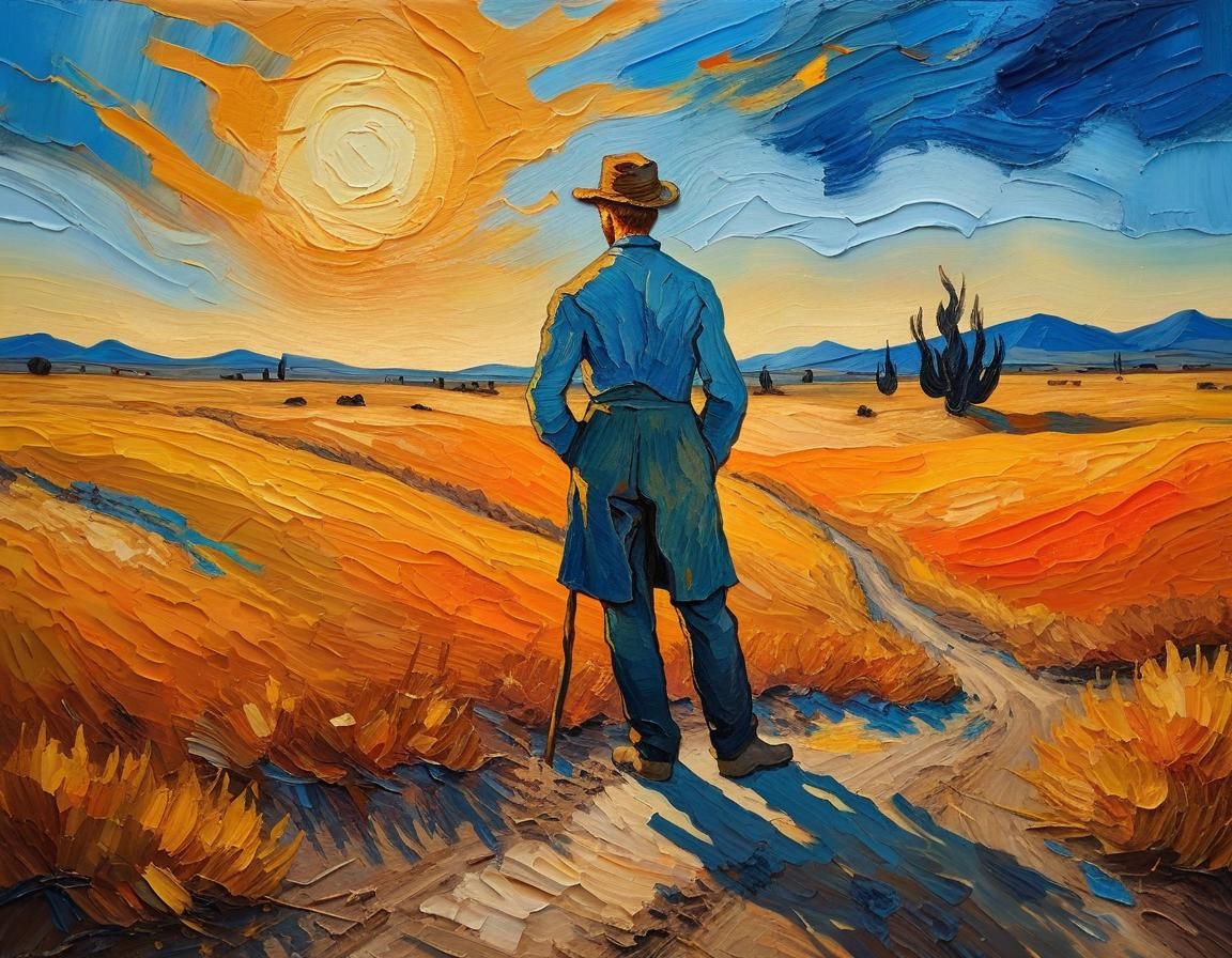 Desolate Landscape: Expressive Realism Oil Painting