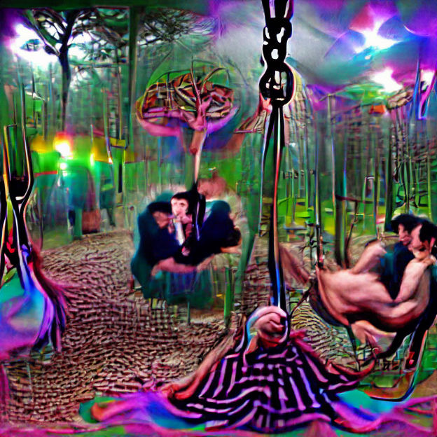 Psychedelic Forest Scene: A Dreamlike Vision