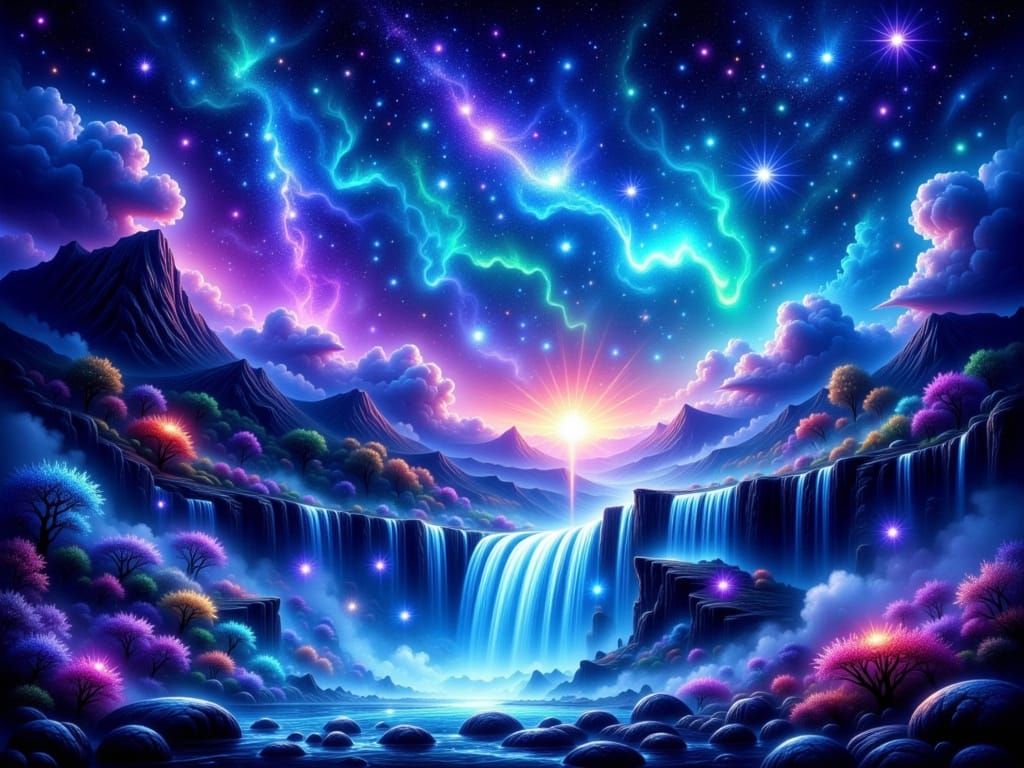 Glittering waterfall 1