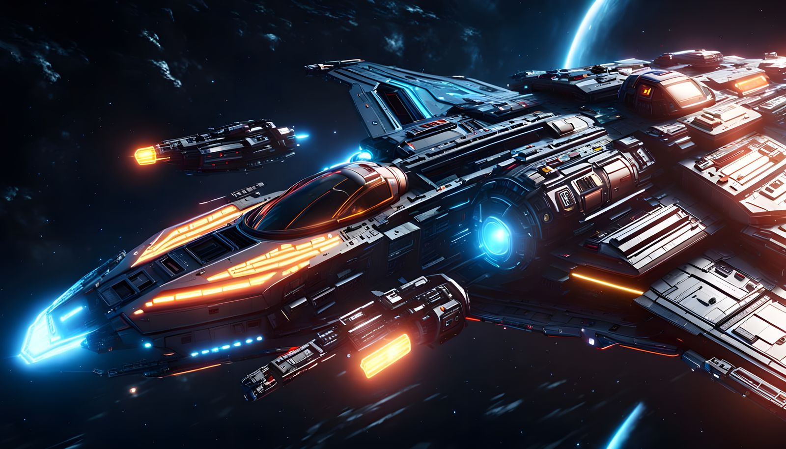 Hyper-Realistic Interdimensional Spaceship in Science Fictio...