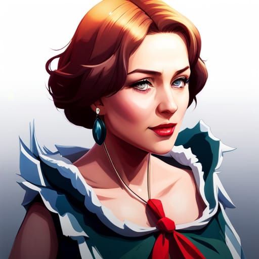 Anime Betty White Liquid Ink Portrait