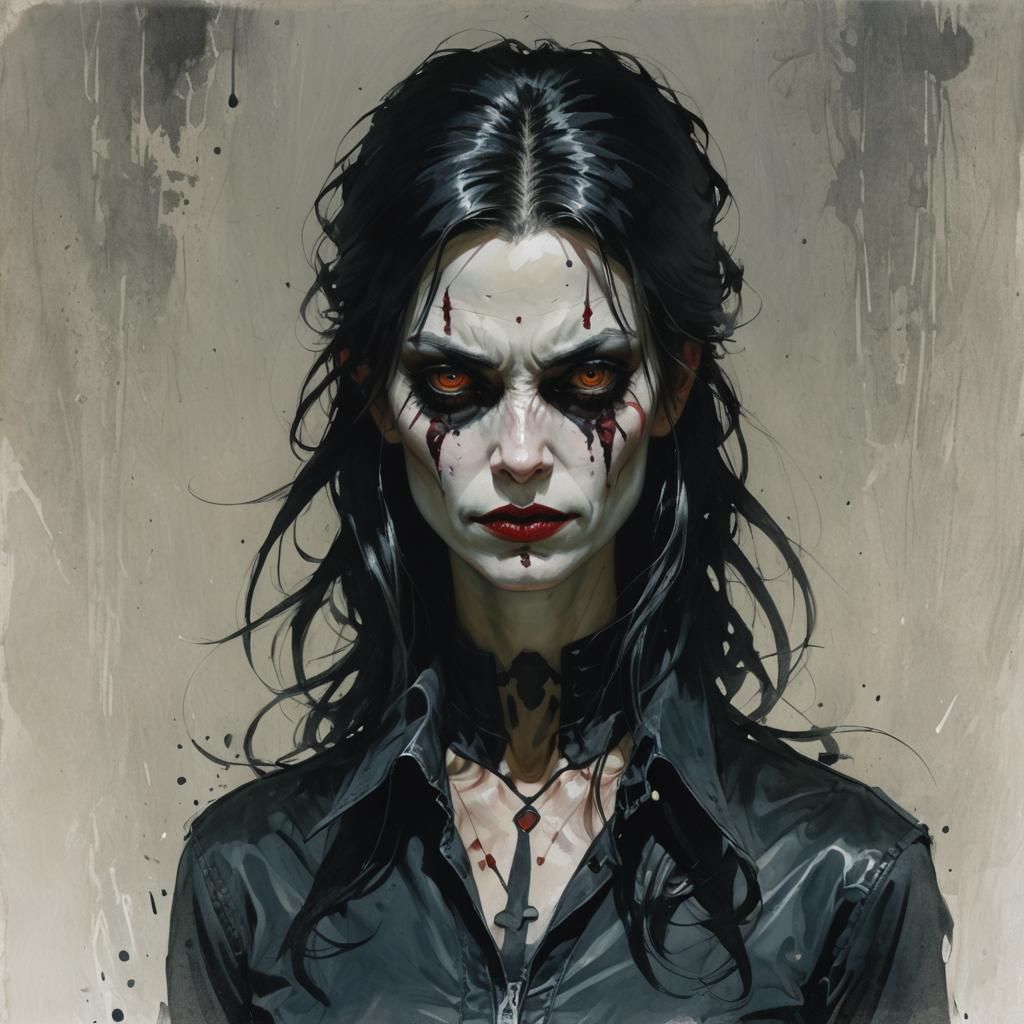 Sinister Portrait of Jenny in Fantasy Art Style