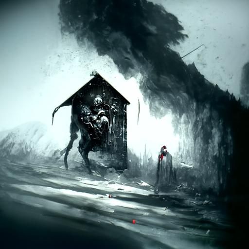 Haunted House in Dark Gothic Horror Style