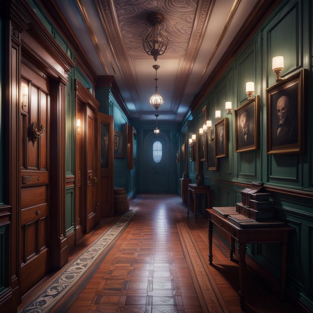 hallway of a haunted mansion