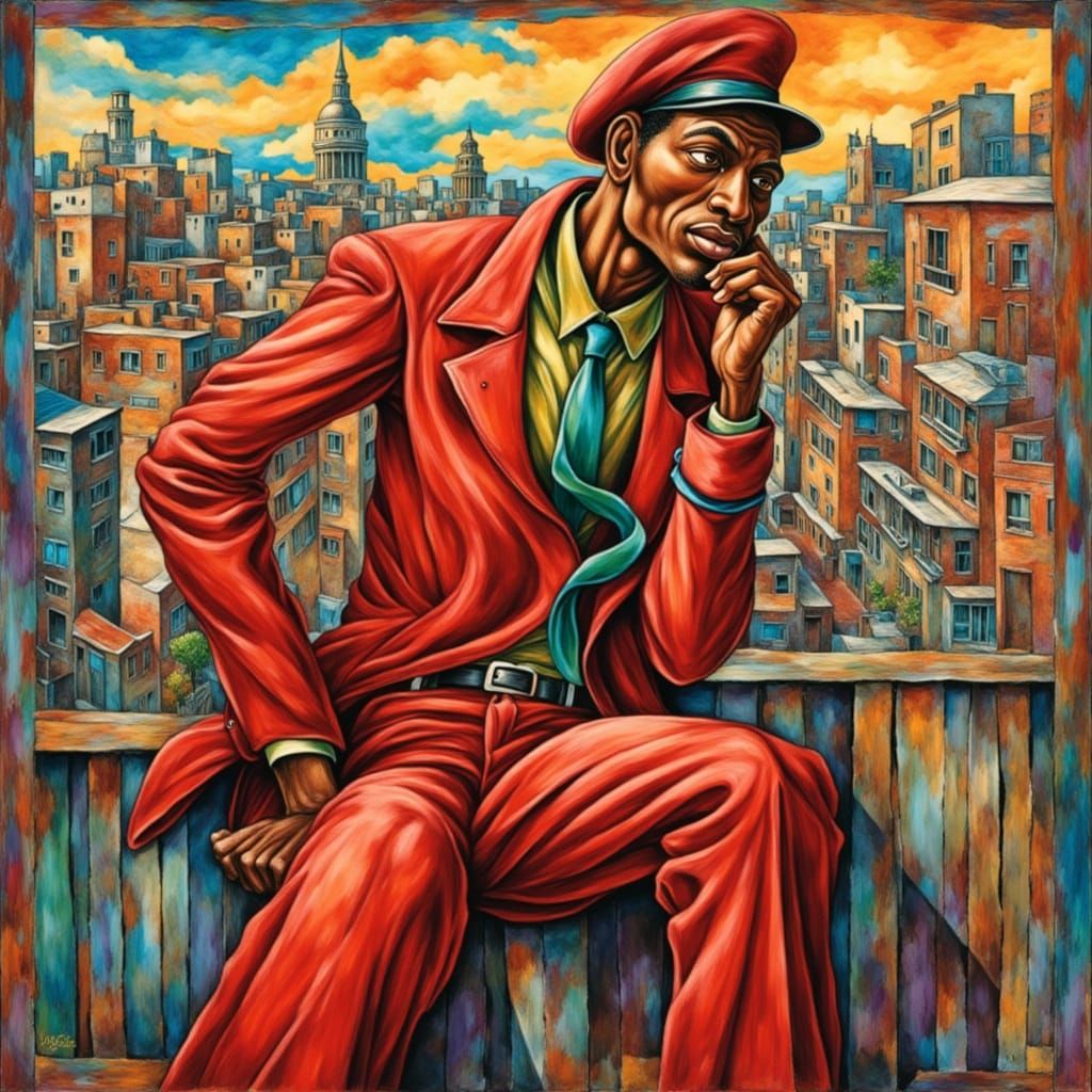 Abstract Expressionist Oil Painting in Neo-Impressionism Sty...