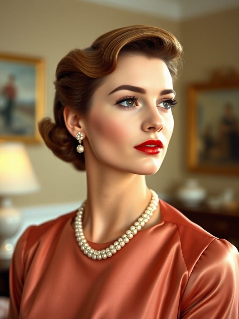 1950s Fashion Model Portrait in Saturated Color