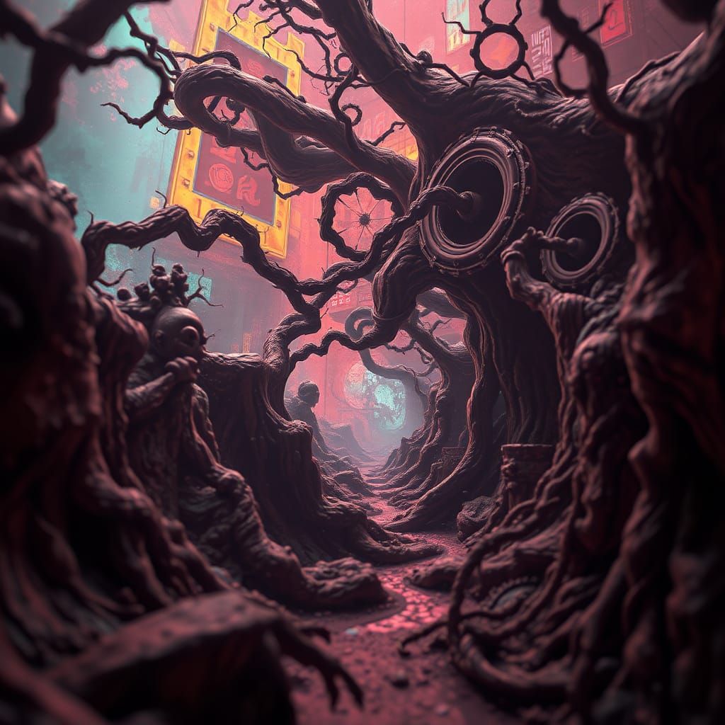 Hyperrealistic Depiction of LSD Effects in Surreal Style