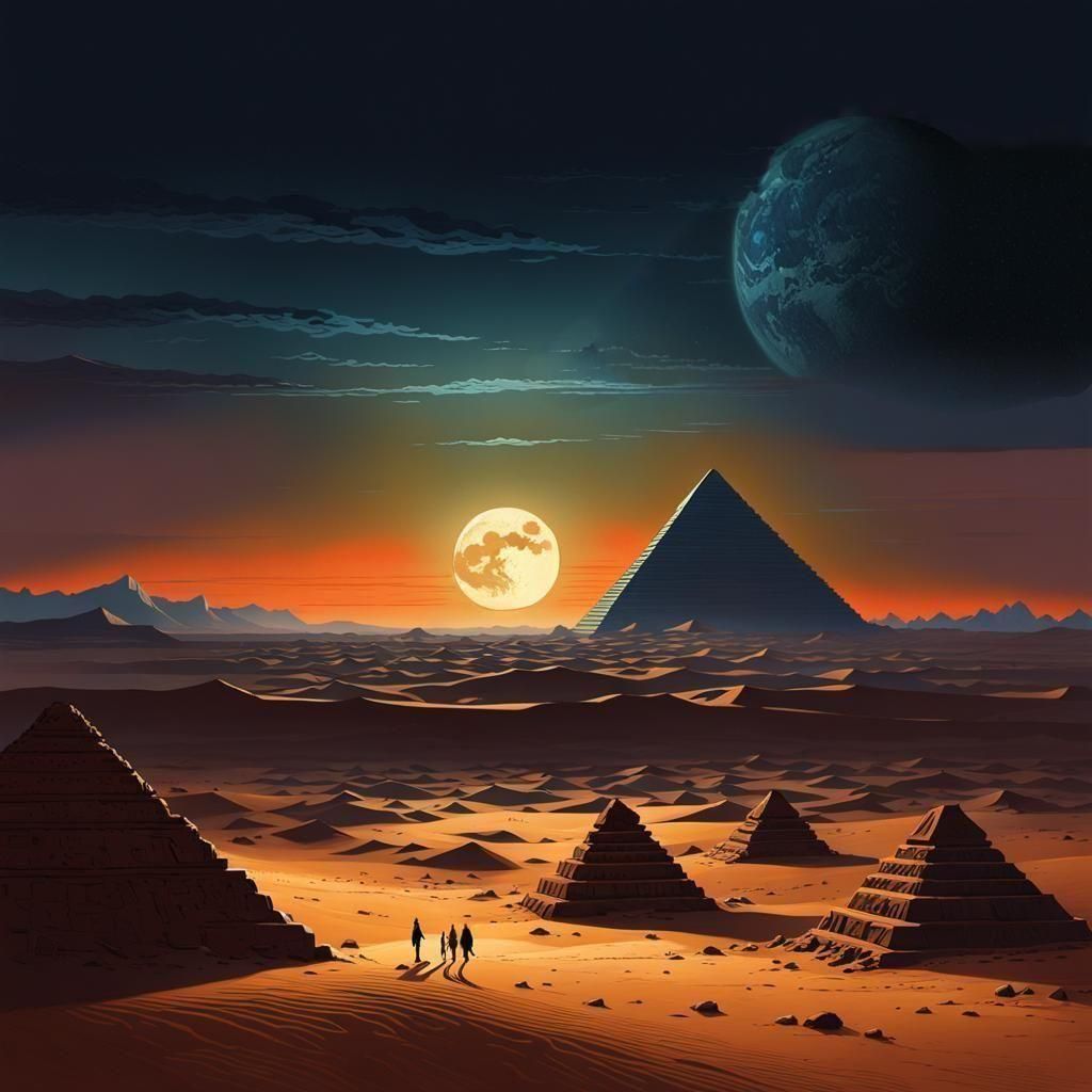 Epic Egyptian World on Ancient Scroll