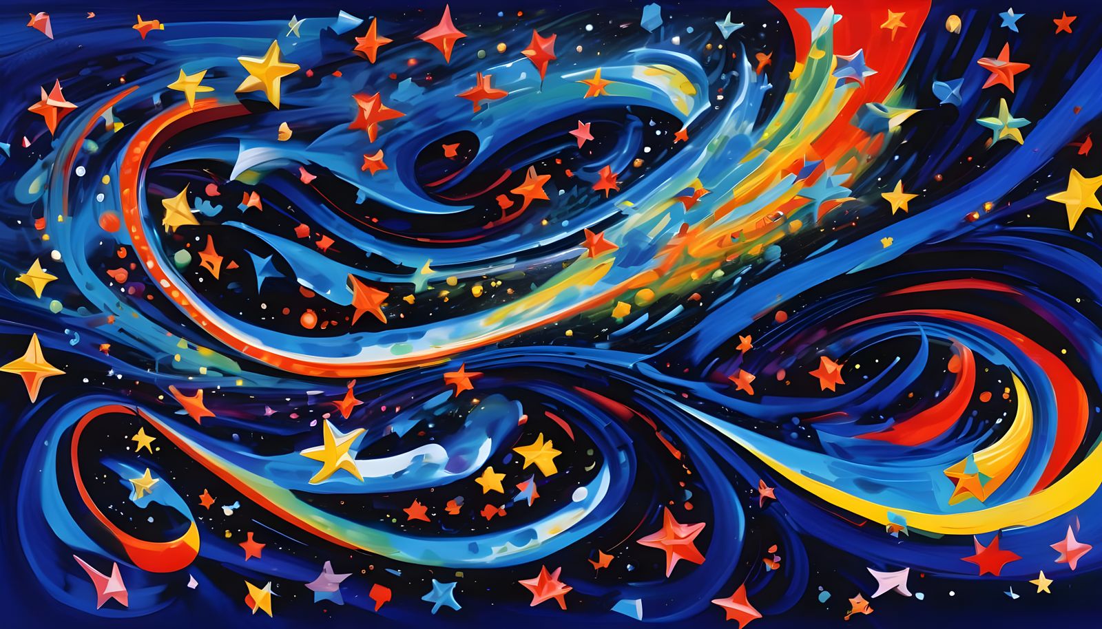 Surrealist Star Vortex in Miró Style