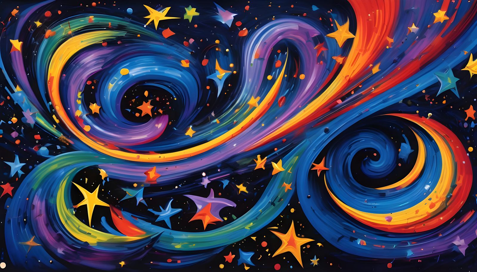 Surreal Starry Cosmos in Miró Style