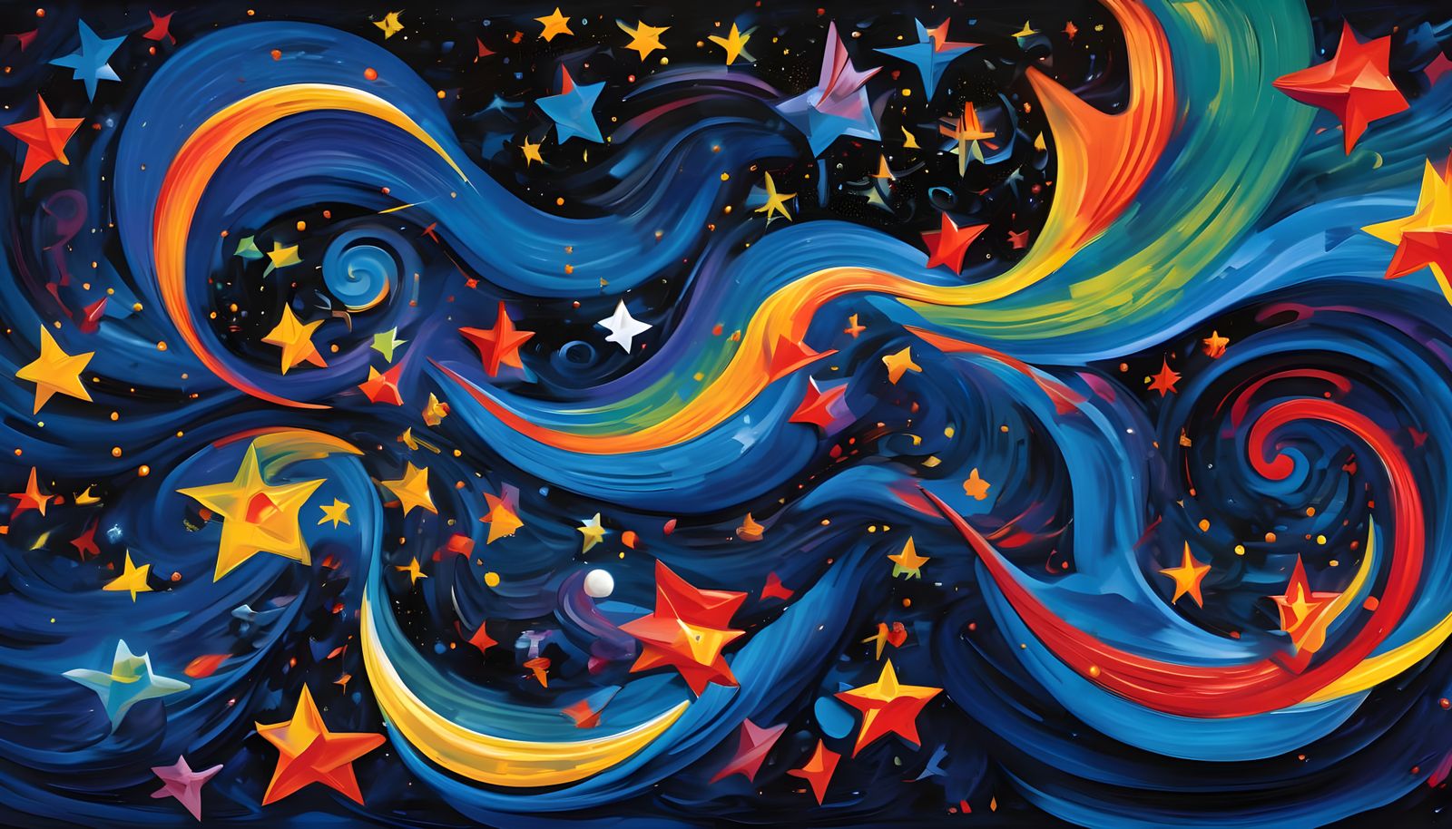 Surrealist Cosmos: Miró-Inspired Star Vortexes