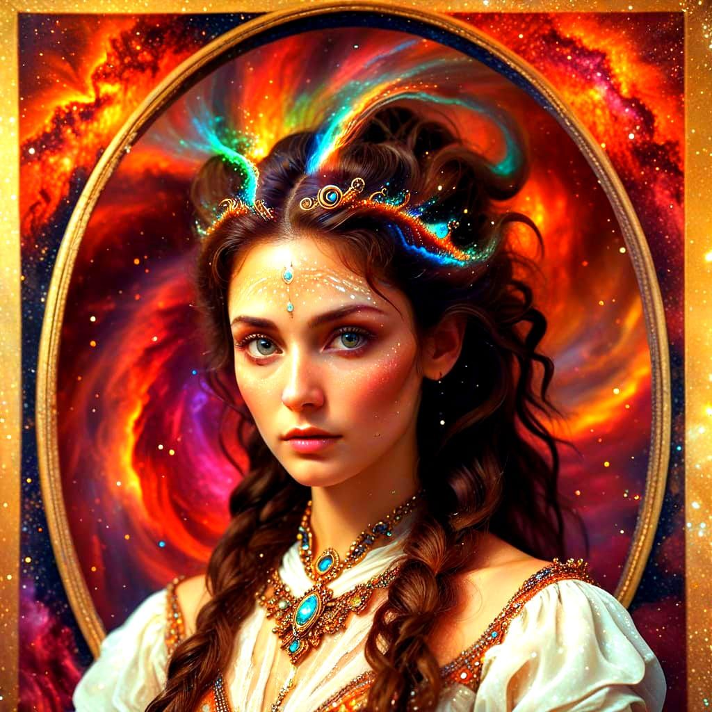 Ethereal Cosmic Spiral in Vibrant Nebula