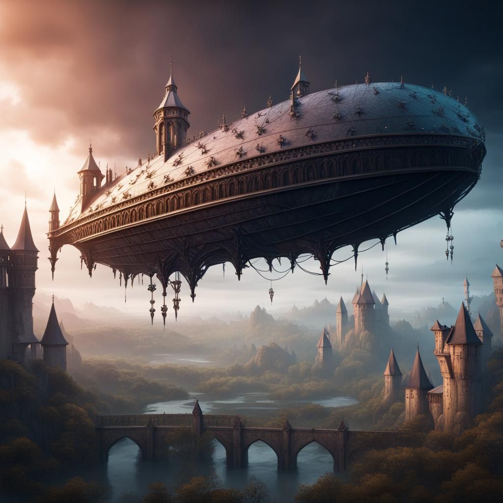 Fantastical Medieval Scene in Detailed Matte Painting