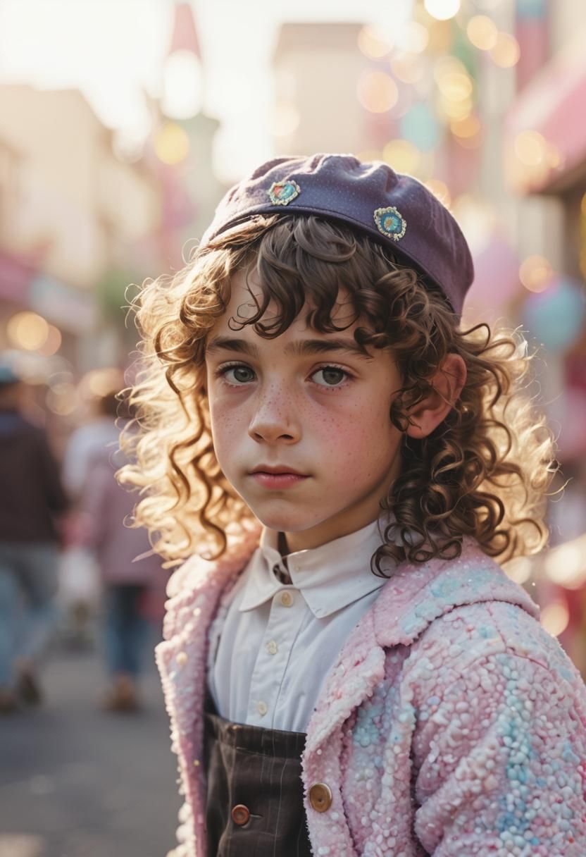 Boy with Jewish Cap in Candyland Art Style