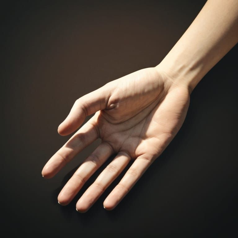 Intricate Hand Reaching Out in Detail