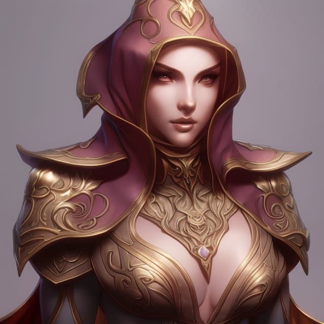 Virtuous Portrait in Hyperdetailed Art Nouveau Style