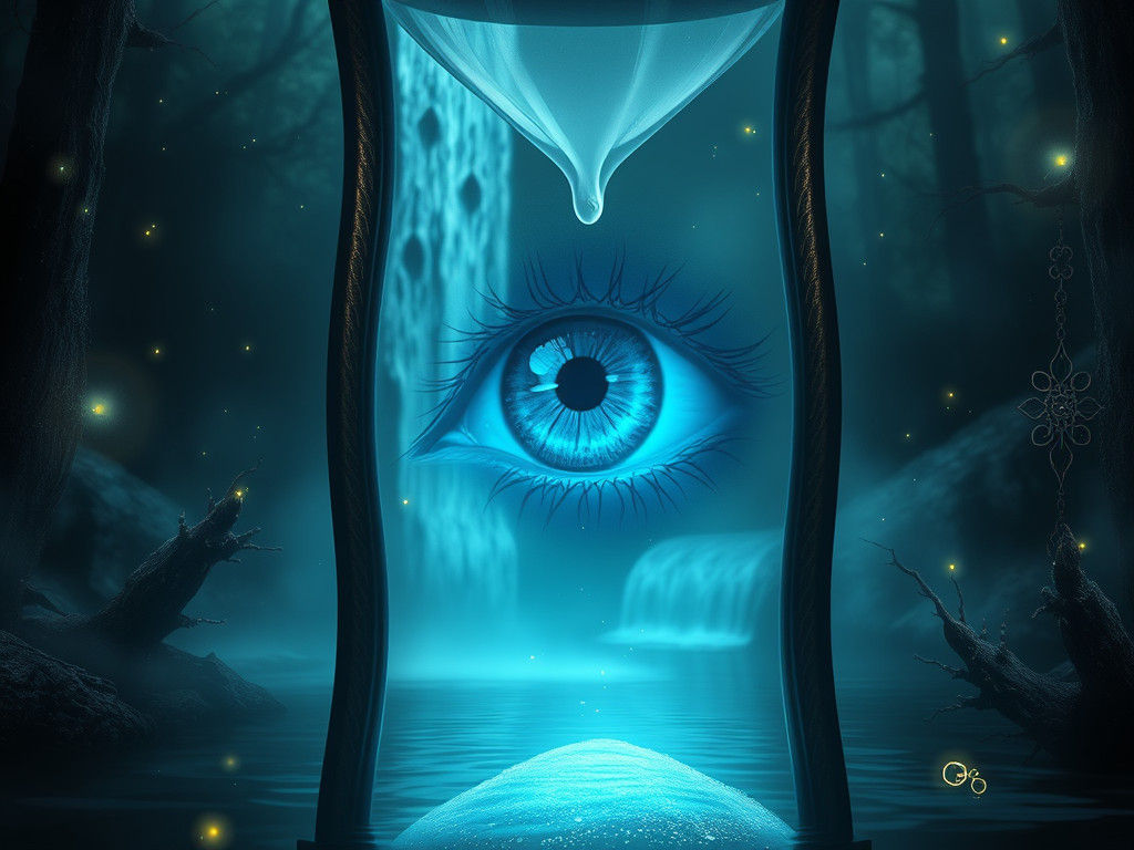Mystical Blue Eye Waterfall in Hourglass
