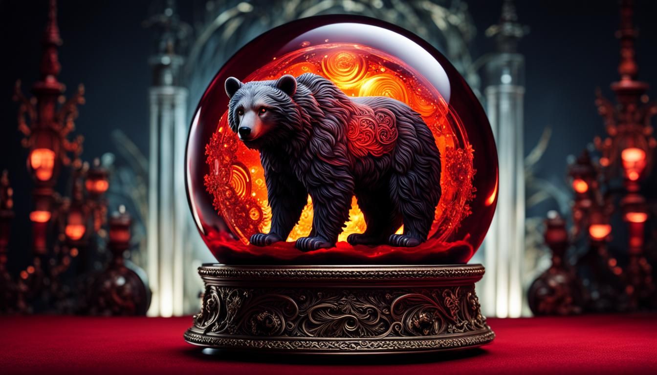 Lava Bear Trapped in Crystal Ball with Clockwork