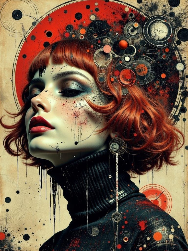 Gothic Abstract Portrait in Surreal Despaircore Style