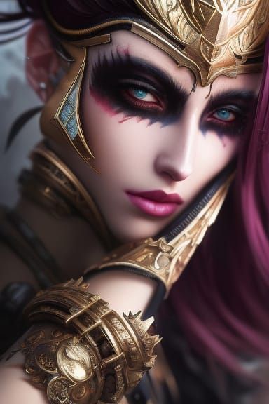 Slaanesh Daemonette Rockstar Portrait in Digital Art Style