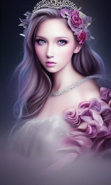 Elegant Princess in Airbrush Fantasy Style