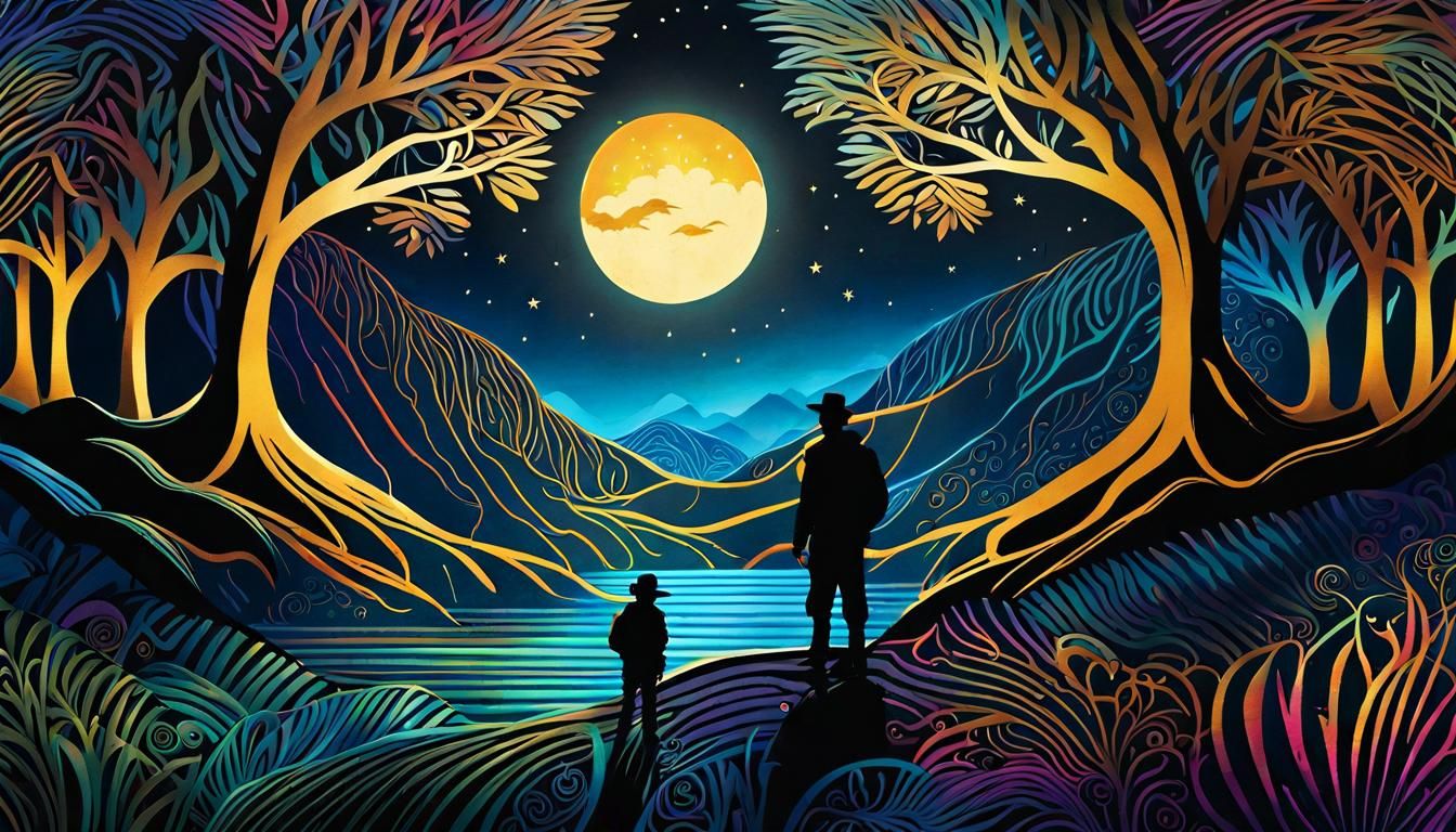 Eerie Forest Figure Finds Runed Statue with Tribal Patterns