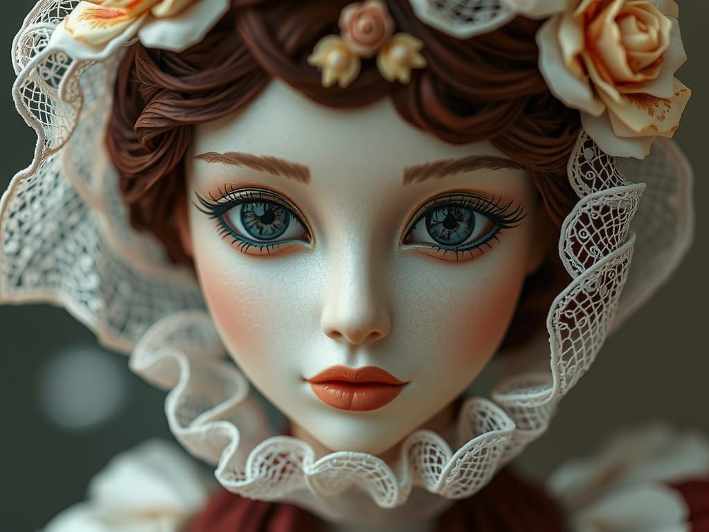 Dreamy Woman in Organdy and Crinoline