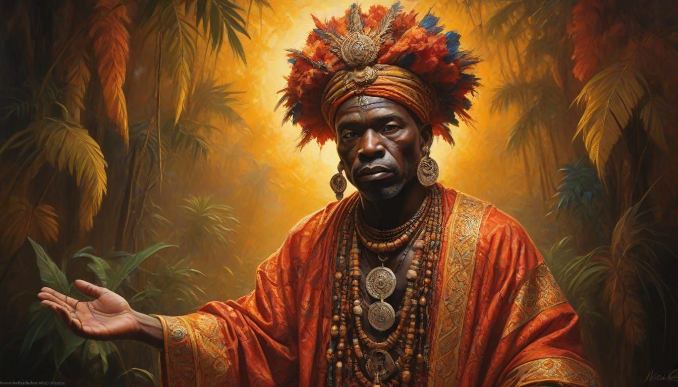 Surreal Oil Painting of Voodoo Loa God