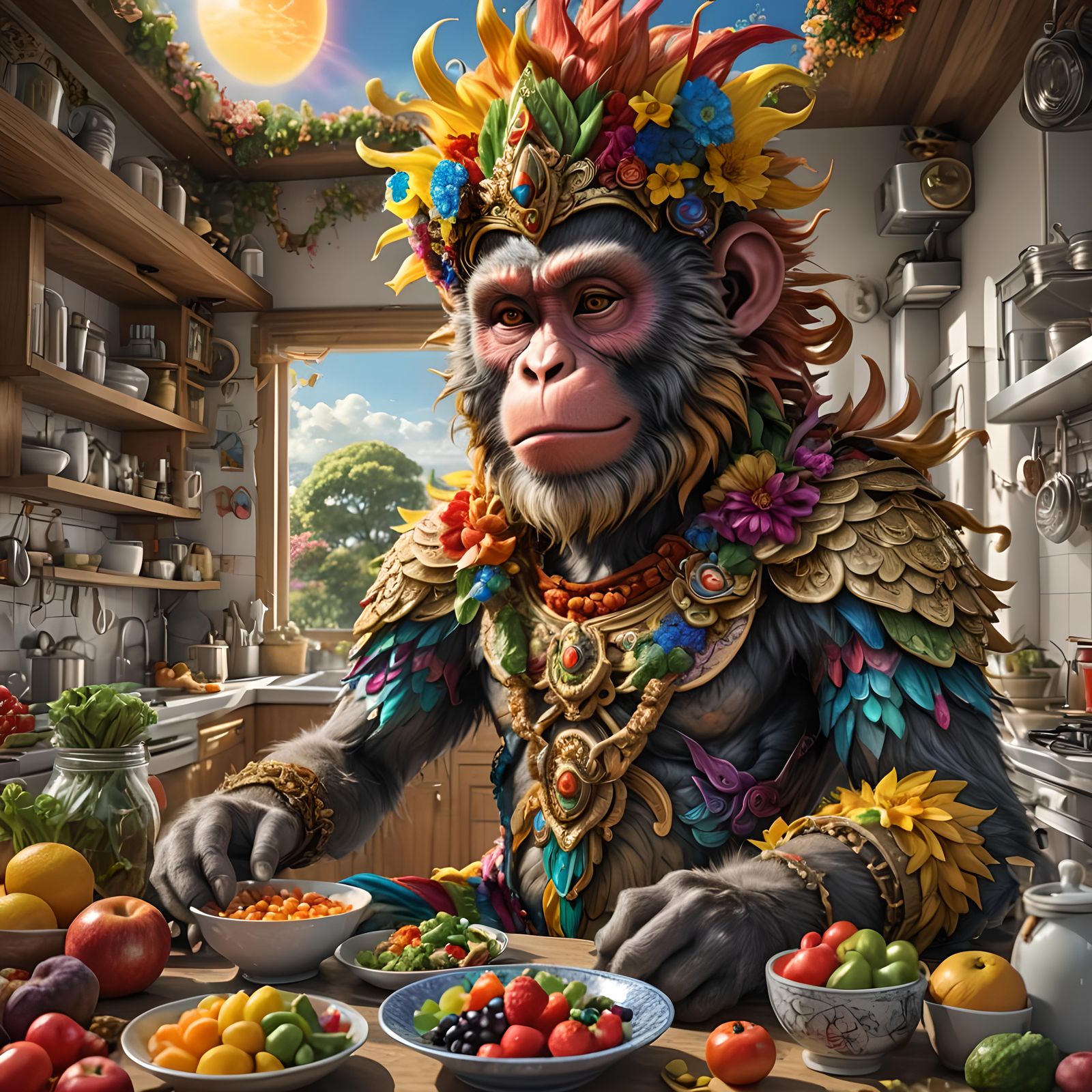 A Monkey God Sets a Healthy Example for Mere Mortals. 😀😀😀...